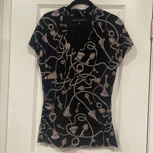 WHBM Size S black with key & tassel print